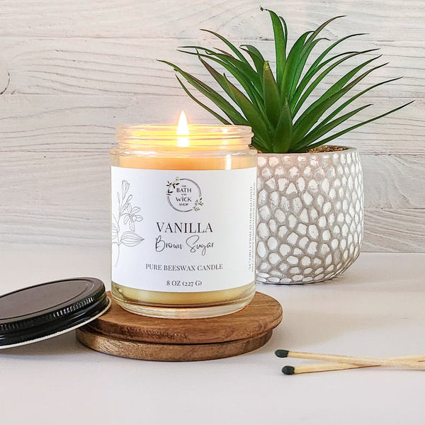 Vanilla Brown Sugar Pure Beeswax Candle