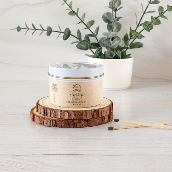 Santal & Coconut Pure Beeswax Candle