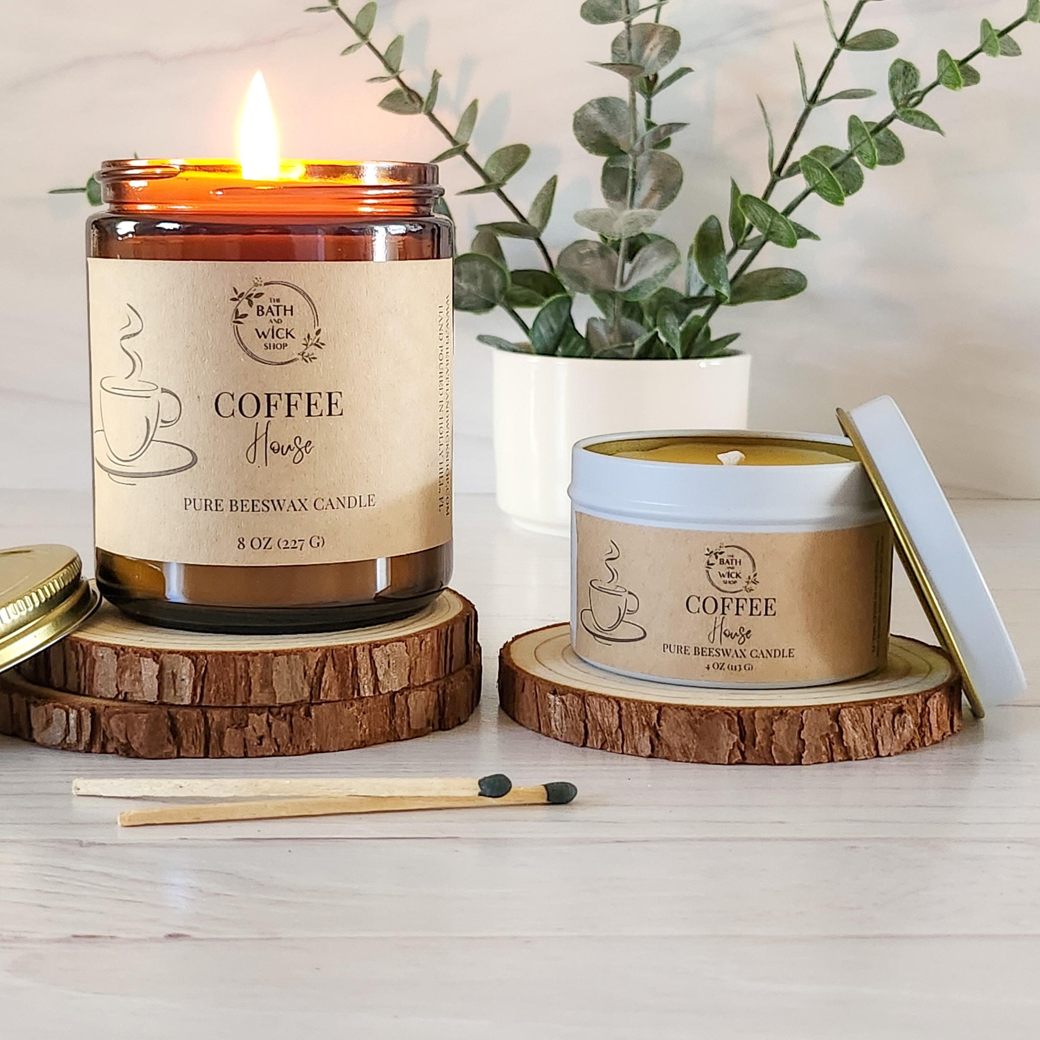 Coffee House Pure Beeswax Candle