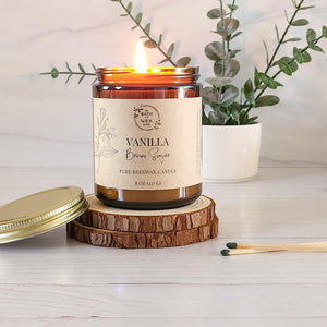 Vanilla Brown Sugar Pure Beeswax Candle