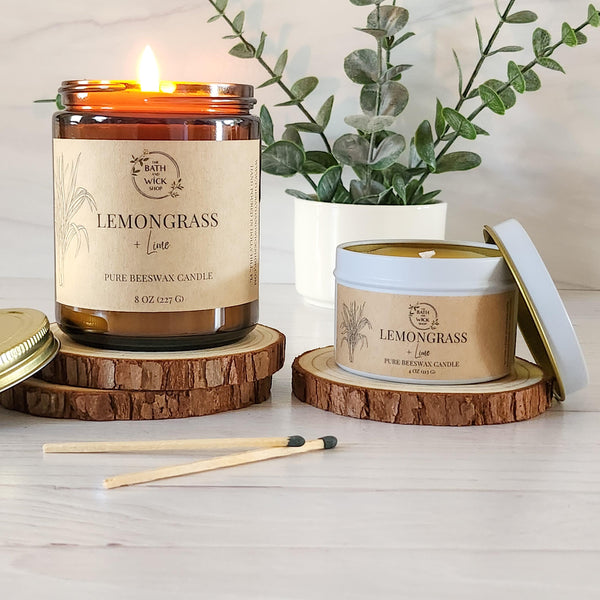 Lemongrass & Lime Pure Beeswax Candle