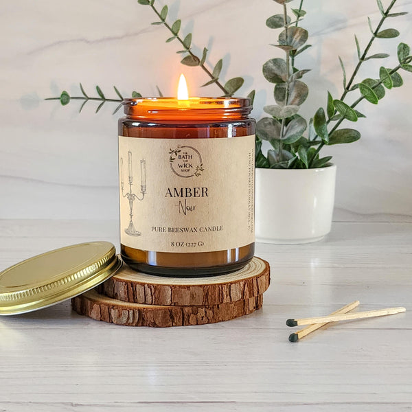 Amber Noir Pure Beeswax Candles