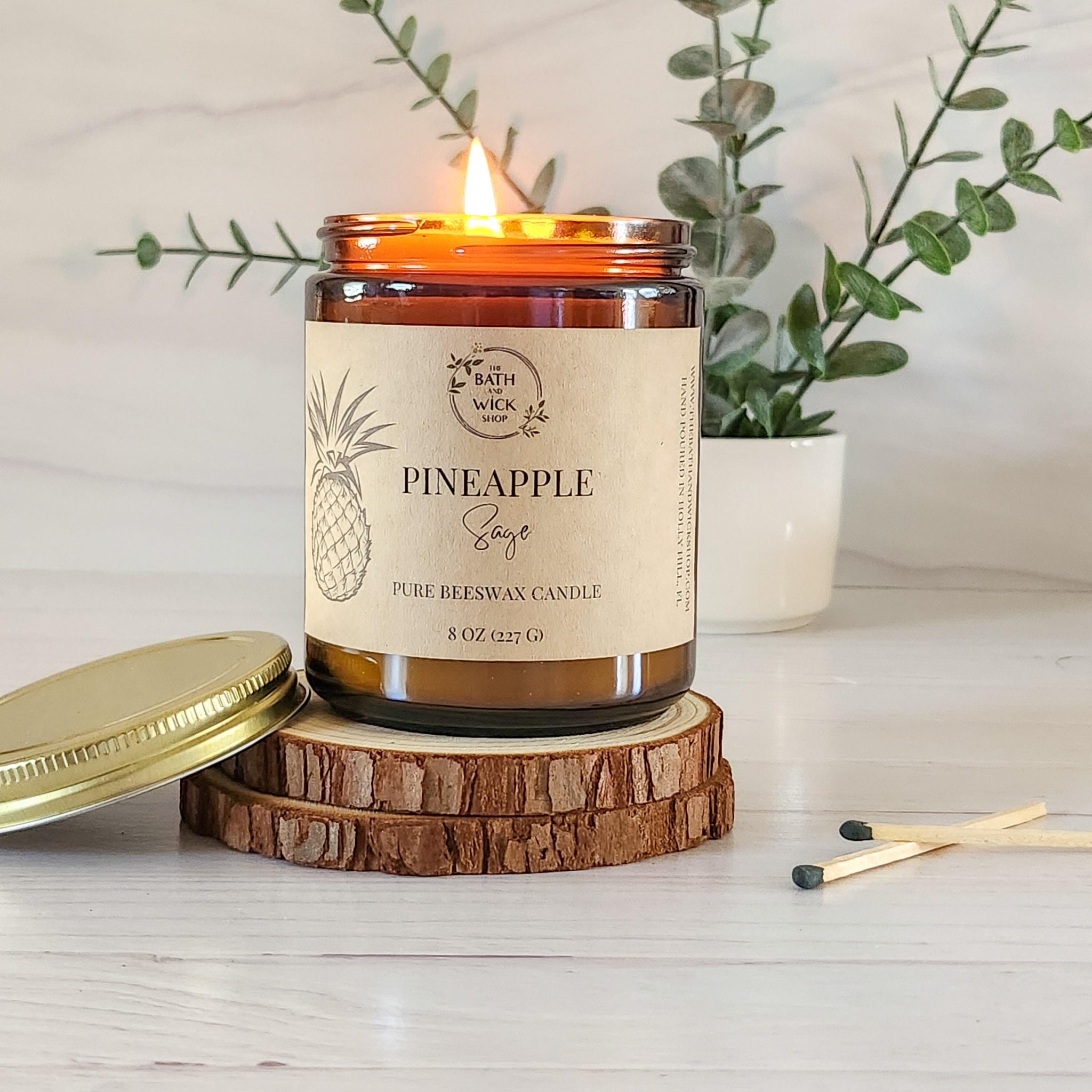 Pineapple Sage Pure Beeswax Candle