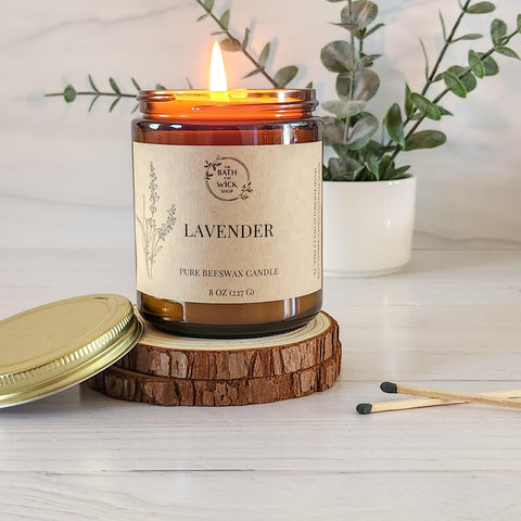 Lavender Pure Beeswax Candle