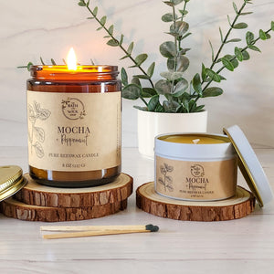 Mocha & Peppermint Pure Beeswax Candle