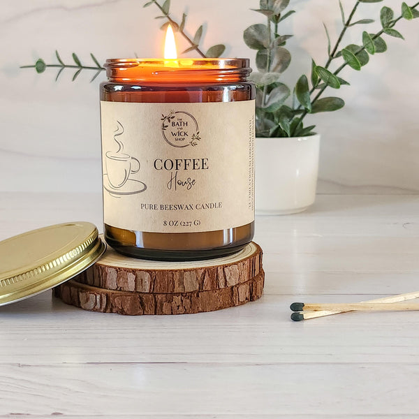 Coffee House Pure Beeswax Candle