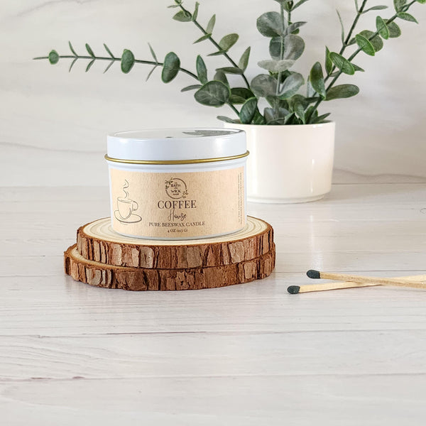 Coffee House Pure Beeswax Candle