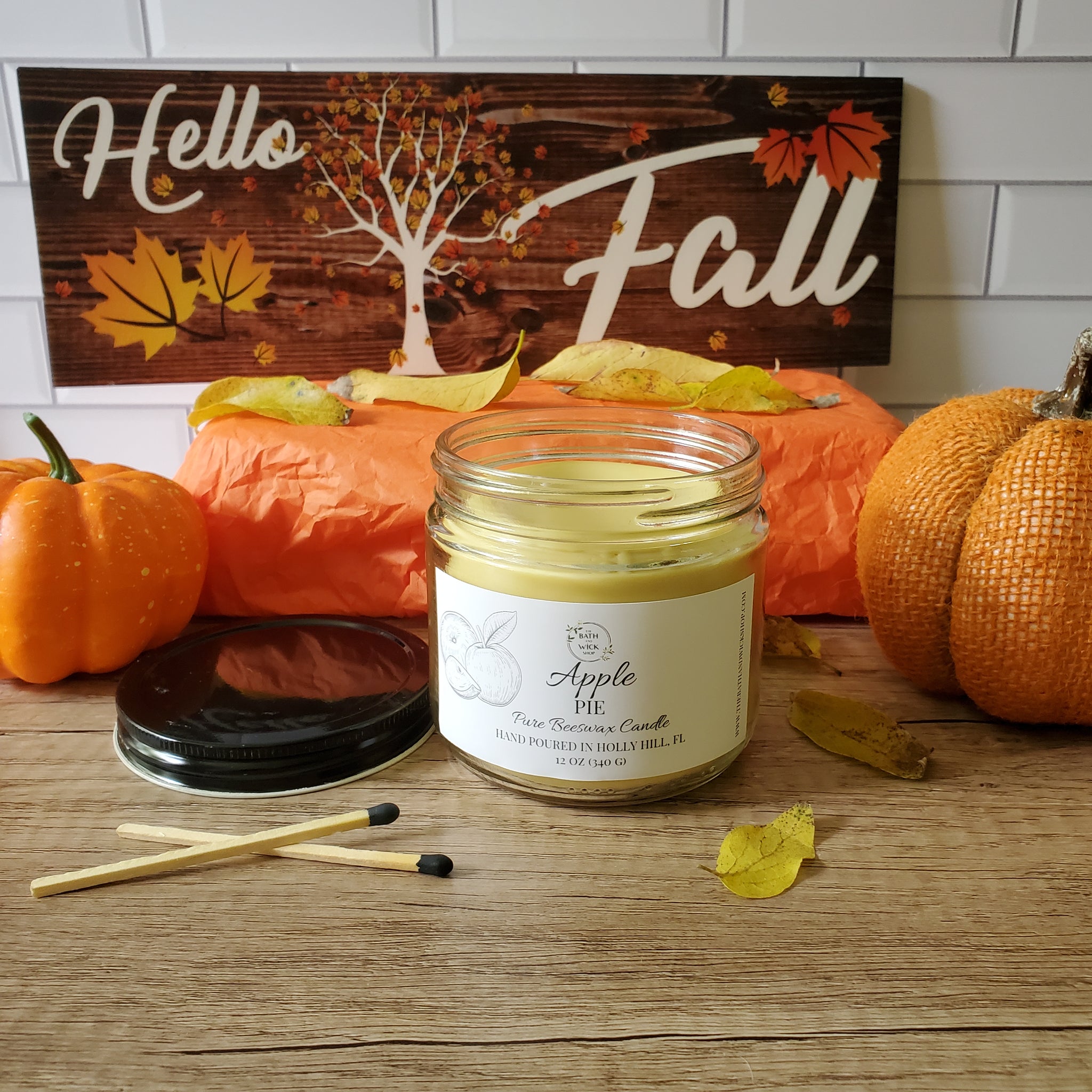 Apple Pie Pure Beeswax Candle