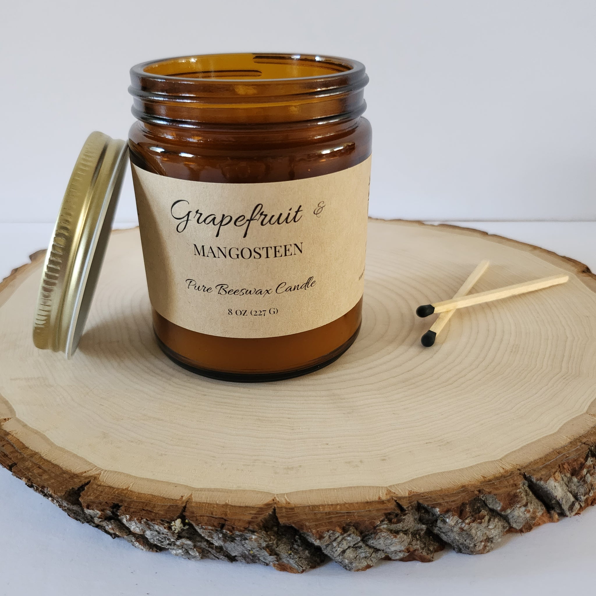 Grapefruit & Mangosteen Pure Beeswax Candle