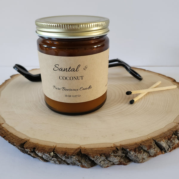 Santal & Coconut Pure Beeswax Candle