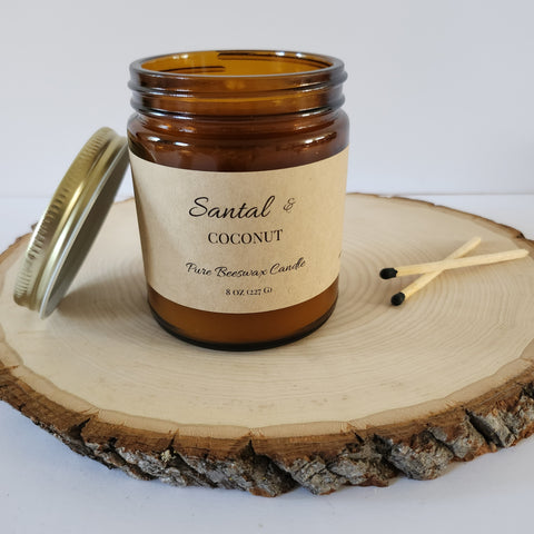 Santal & Coconut Pure Beeswax Candle
