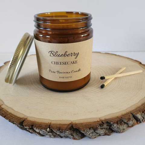 Blueberry Cheesecake Pure Beeswax Candle