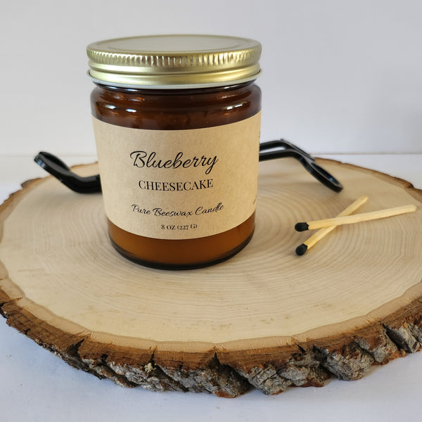 Blueberry Cheesecake Pure Beeswax Candle
