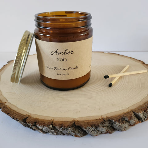 Amber Noir Pure Beeswax Candle
