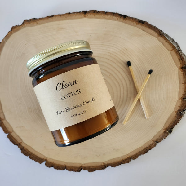 Clean Cotton Pure Beeswax Candle