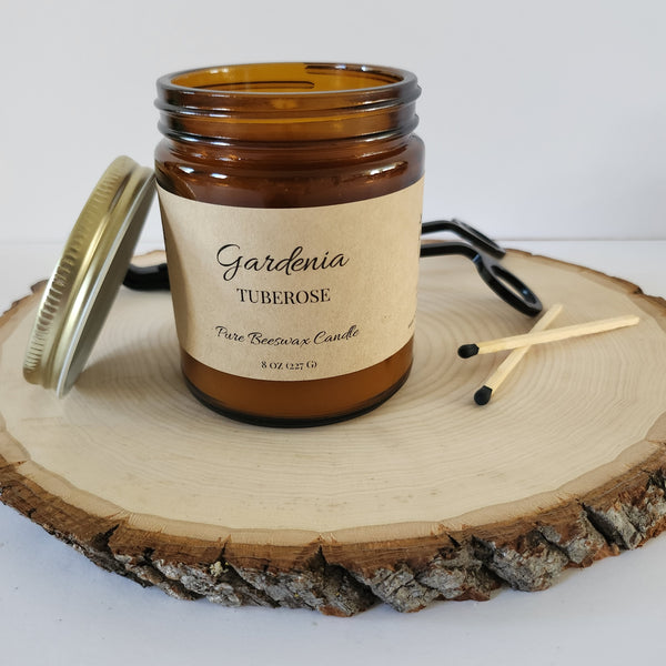 Gardenia Tuberose Pure Beeswax Candle