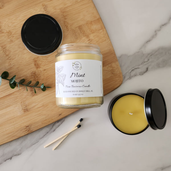 Mint Mojito Pure Beeswax Candle