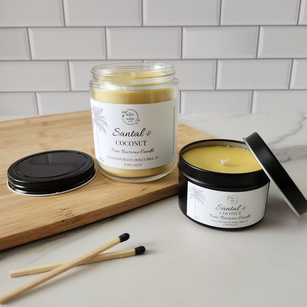 Santal & Coconut Pure Beeswax Candle