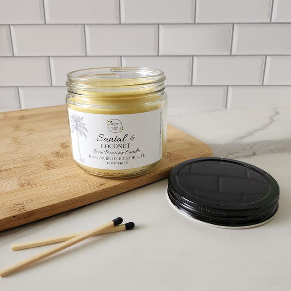 Santal & Coconut Pure Beeswax Candle